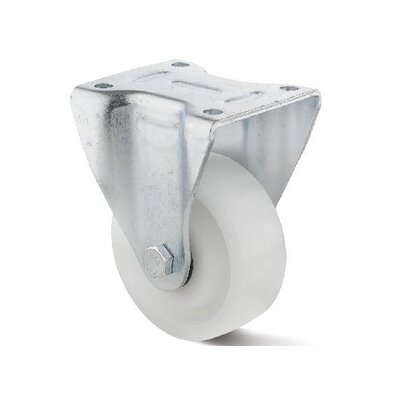 Fast hjul i nylon 80 mm - kulelager - 600 kg