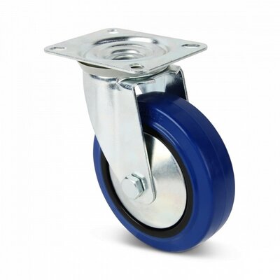 Rueda giratoria de goma para flight case de 80 mm - 110 kg