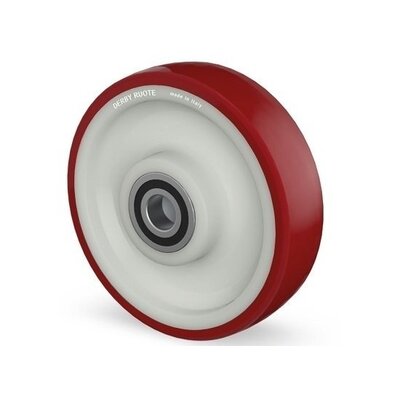 Roda de PU 160 mm - furo do eixo com rolamento de esferas 12 mm - 400 kg