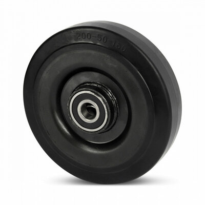 Roue en caoutchouc 250 mm - trou d'axe de roulement à billes 25 mm - 850 kg