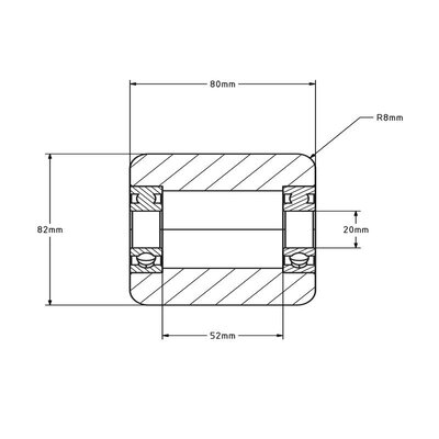 Rullo per pallet in nylon 82x80 mm - cuscinetto a sfere - 800 kg