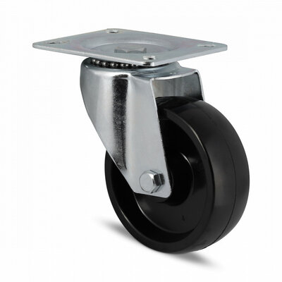 Rodízio giratório em aço inoxidável resistente ao calor 160 x 50 mm - 250 kg