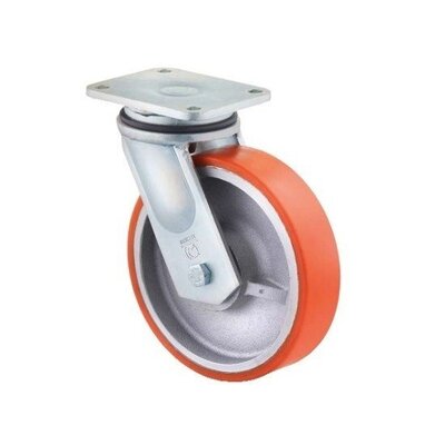 Ruota orientabile in PU 150 mm - cuscinetto a sfere - 750 kg