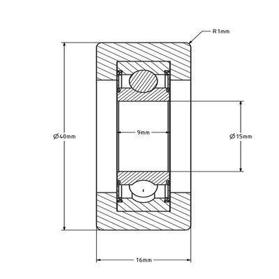 Guide roller 40 mm - polyamide - 80 kg