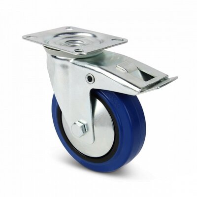Flightcase - Rodízio de borracha com travão 125 mm - 220 kg
