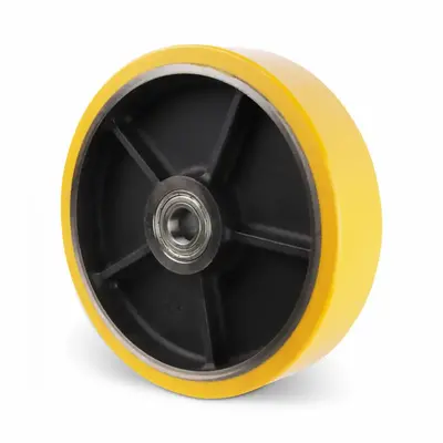 Roda de PU 200 mm - furo com rolamento de esferas 30 mm - 1500 kg