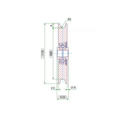 Disco de cabo 120 mm com ranhura em U - 240 kg