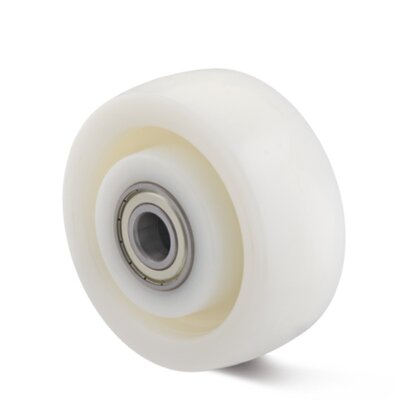 Ruota in nylon 125 mm - foro per asse con cuscinetto a sfere 20 mm - 800 kg