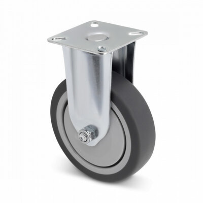 Rubber fixed caster 100 mm - 80 kg