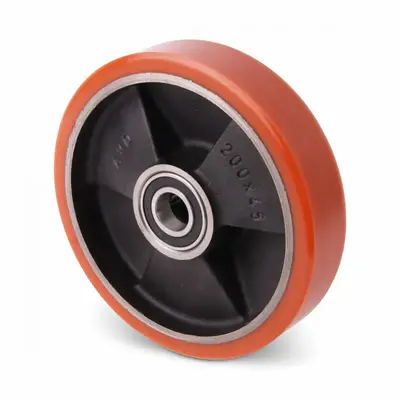 Ruota in PU 150 mm - foro per asse con cuscinetto a sfere 25 mm - 700 kg