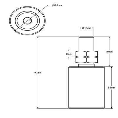 Guide roller 40 mm sliding gate - polyamide - 80 kg