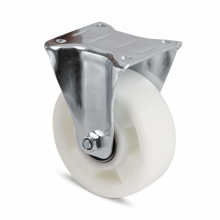 Rueda fija de nailon de 100 mm - cojinete de bolas - 300 kg