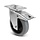 Rubber swivel castor with brake 80 mm - roller bearing - 110 kg
