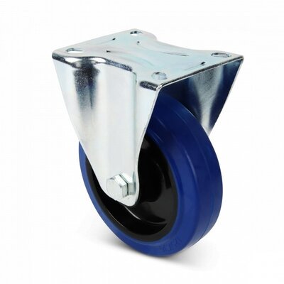 Rodízio fixo de borracha 80 mm - rolamento de rolos - 110 kg