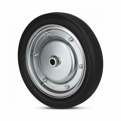 Roue en caoutchouc 400 mm - trou d'axe de roulement à rouleaux 25 mm - 475 kg