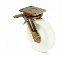 Heavy-duty nylon swivel castor with brake 200 mm - 1300 kg