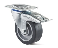 Elastisk gummihjul med brems 80 mm - 120 kg