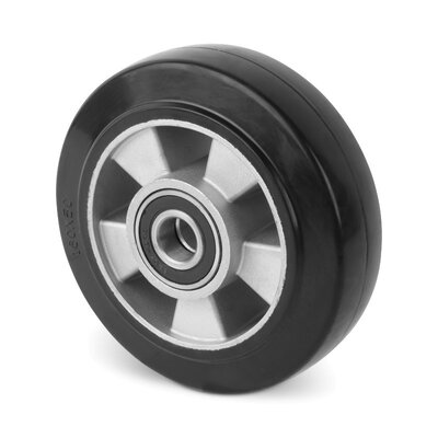 Roue en caoutchouc 180 mm - trou d'axe à roulement à billes 20 mm - 350 kg