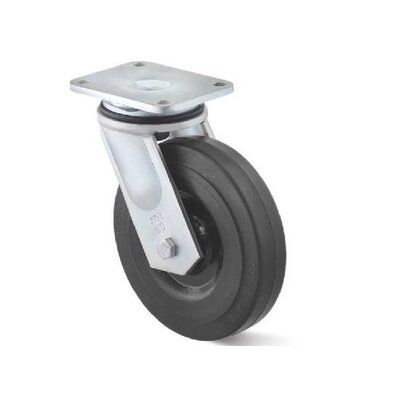 Roulette pivotante en caoutchouc pour usage intensif 250 mm - 750 kg