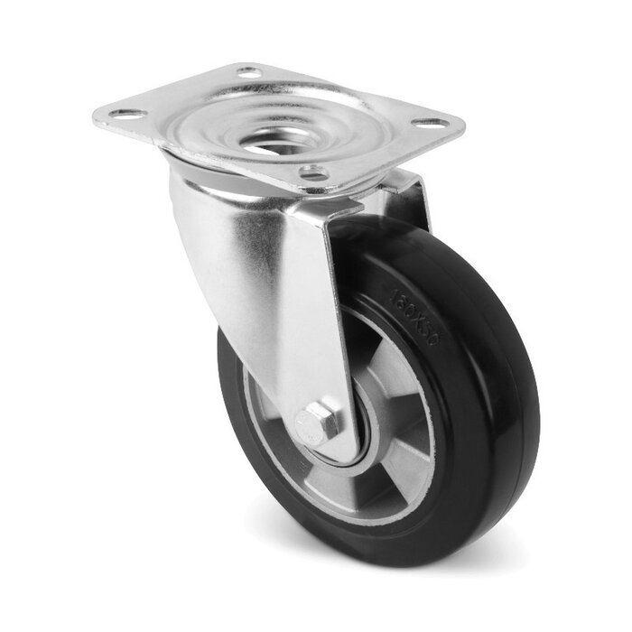 Rueda giratoria de goma de 160 mm - cojinete de bolas - 350 kg