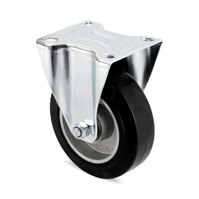 Roue fixe en caoutchouc 100 mm - roulement à billes - 150 kg