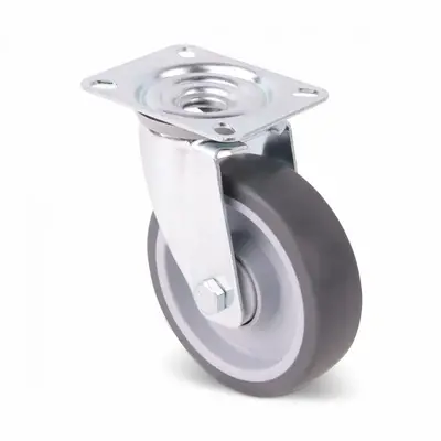 Roue pivotante en caoutchouc 125 mm - roulement à billes - 135 kg