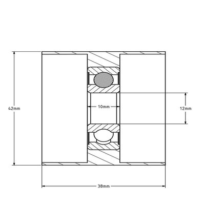 Guide roller 42 mm - polyamide - 135 kg