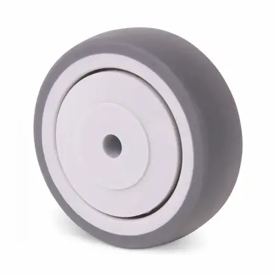 Roue en caoutchouc 75 mm - roulement à billes trou d'axe 8 mm - 75 kg