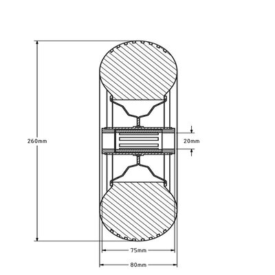 Колело против изпускане на вода 260x80 mm - твърдо - 70 kg