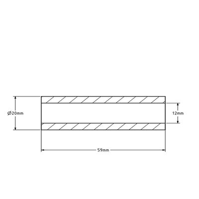 Askebeholder - 20x12x59 | rustfrit stål / Inox