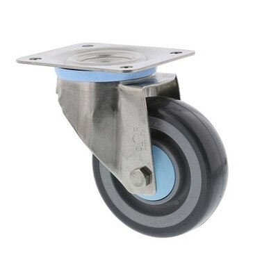 ESD Svingbart hjul i rustfritt stål 125 mm - PU - 200 kg
