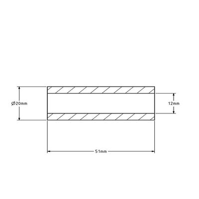 Askebeholder - 20x12x51 | rustfrit stål / Inox