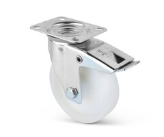 Roulette pivotante en nylon avec frein 80 mm - 125 kg