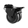 Roulette pivotante double noire avec frein 75 mm - trou de boulon - 100 kg