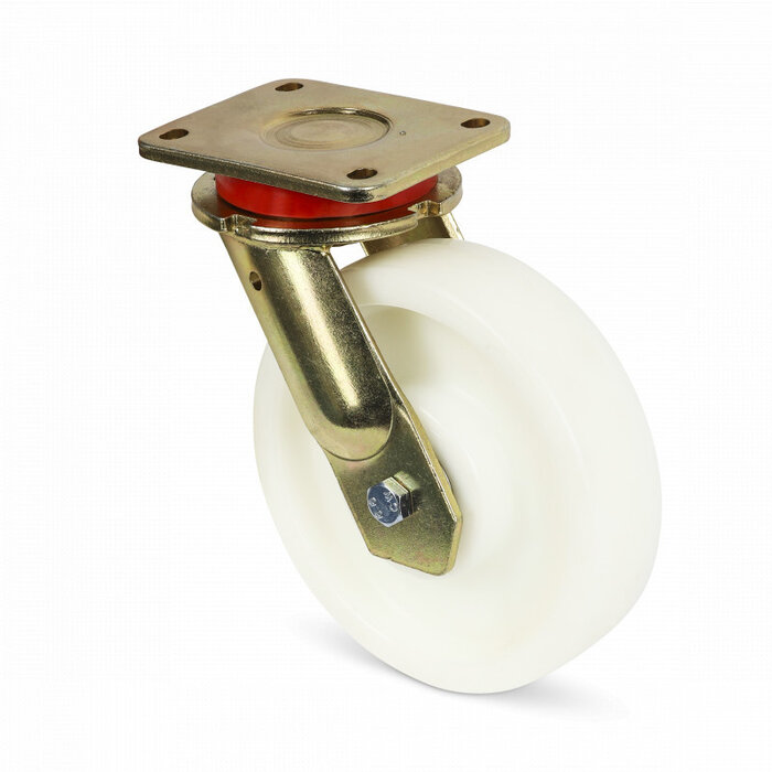 Rodízio giratório de nylon resistente 200 mm - rolamento de esferas - 1300 kg