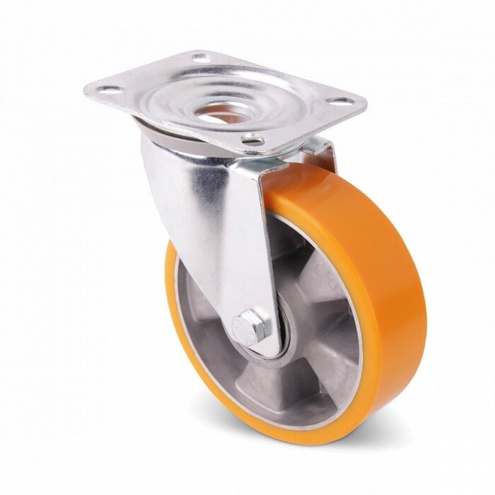 Ruota girevole in PU 160 mm - cuscinetto a sfere - 350 kg