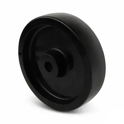 Ruota in PU nera 200 mm - foro asse cuscinetto a rulli 20 mm - 400 kg