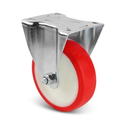 Ruota fissa in PU 100 mm - cuscinetto a rulli - 150 kg