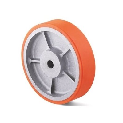 Roue PU 250 mm - trou d'axe à roulement à billes 30 mm - 1400 kg