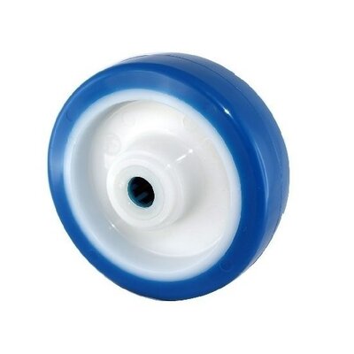Ruota in acciaio inossidabile 125 mm - PU - cuscinetto a rulli - 200 kg