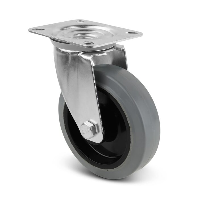 Rueda giratoria de goma de 125 mm - cojinete de rodillos - 220 kg