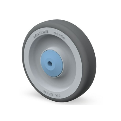 Ruota in acciaio inossidabile 80 mm - Gomma - cuscinetto a sfere - 80 kg