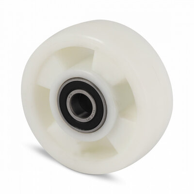 Roue en nylon 100 mm - trou d'axe de roulement à billes 15 mm - 300 kg