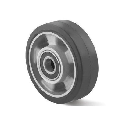 Roda de borracha 125 mm - rolamento de esferas com furo 20 mm - 300 kg