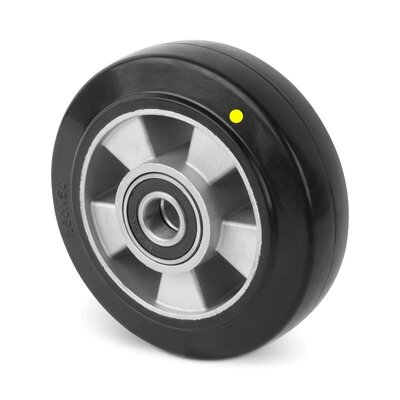 Ruota in gomma ESD 180 mm - antistatica - cuscinetto a sfere foro asse 20 mm - 400 kg