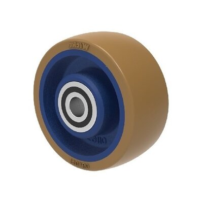Ruota in PU 140 mm - foro per asse con cuscinetto a sfere 20 mm - 750 kg