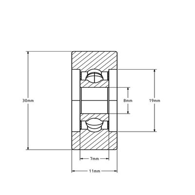 Guide roller 30 mm - polyamide - 40 kg
