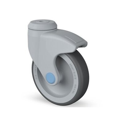 Syntetisk drejehjul 100 mm - bolthul - 80 kg