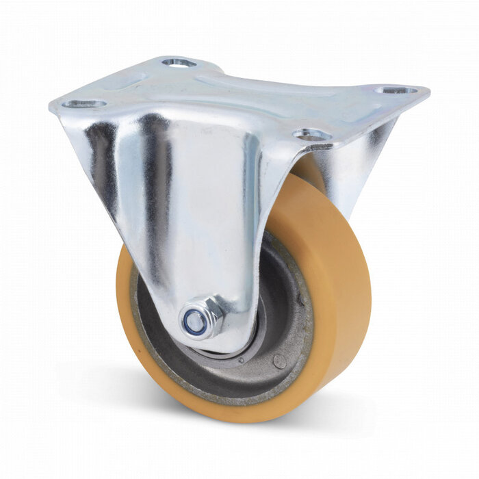 Roda fixa PU 80 mm - rolamento de esferas - 150 kg