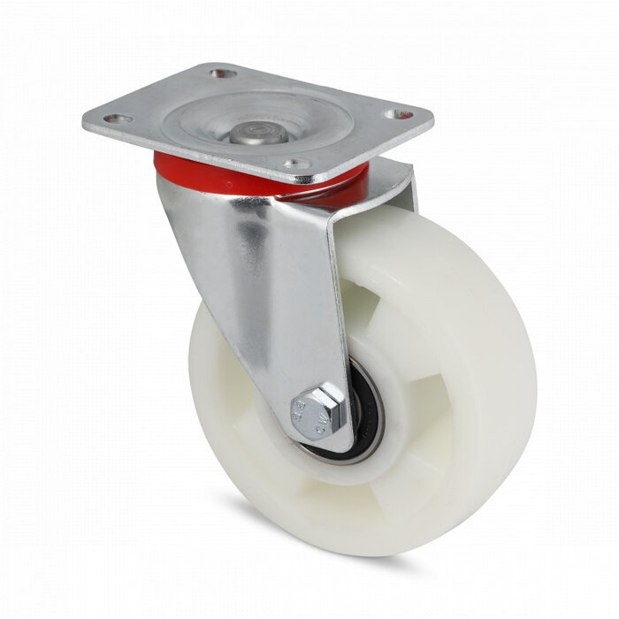 Roulette pivotante en nylon 100 mm - roulement à billes - 300 kg